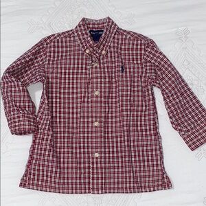 Ralph Lauren kids Red and White Button Down Shirt